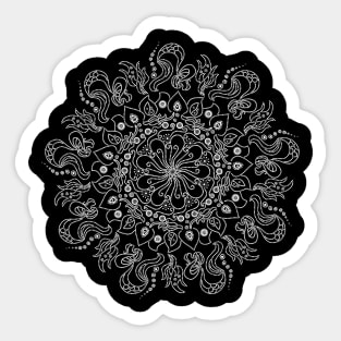 White dot mandala Sticker